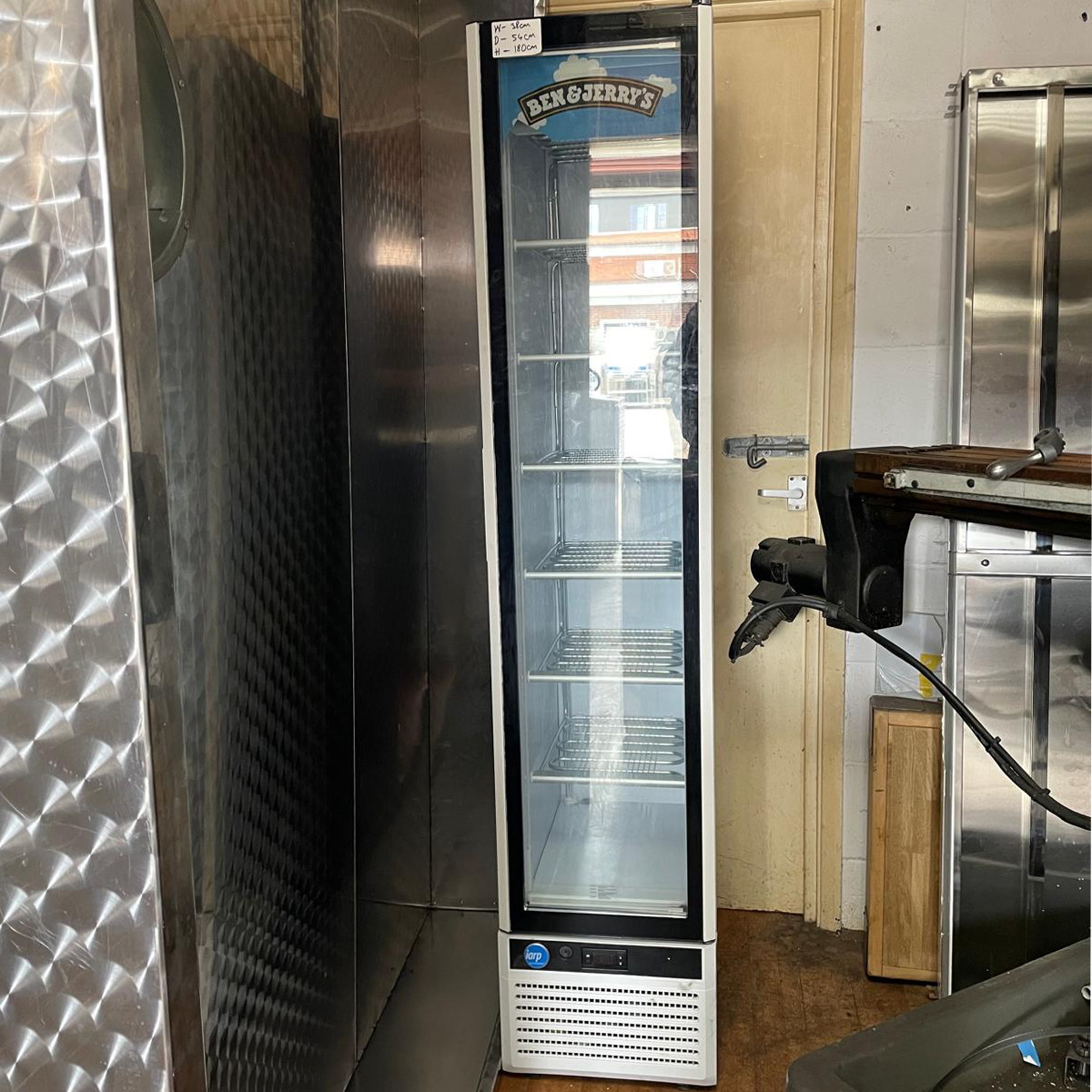 Freestanding Slim Size Ice Cream Freezer W38xD54xH180cm - B Grade