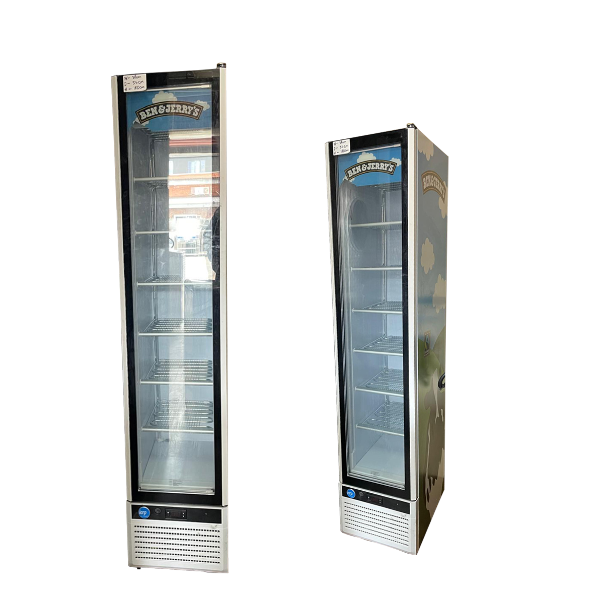 Freestanding Slim Size Ice Cream Freezer W38xD54xH180cm - B Grade