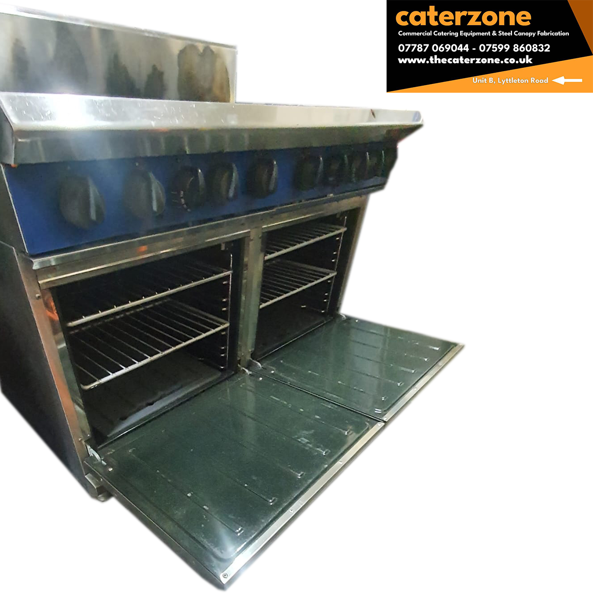 Blue Seal 8 Burner Double Static Oven Gas 1200mm - Refurbished - Exclusive Deals
