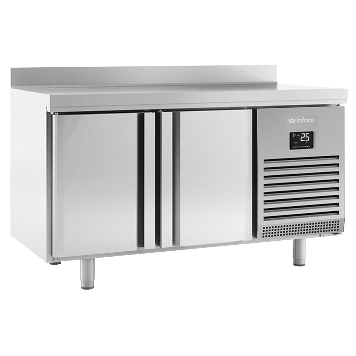 Slimline Double Door Refrigerated Counter With Upstand