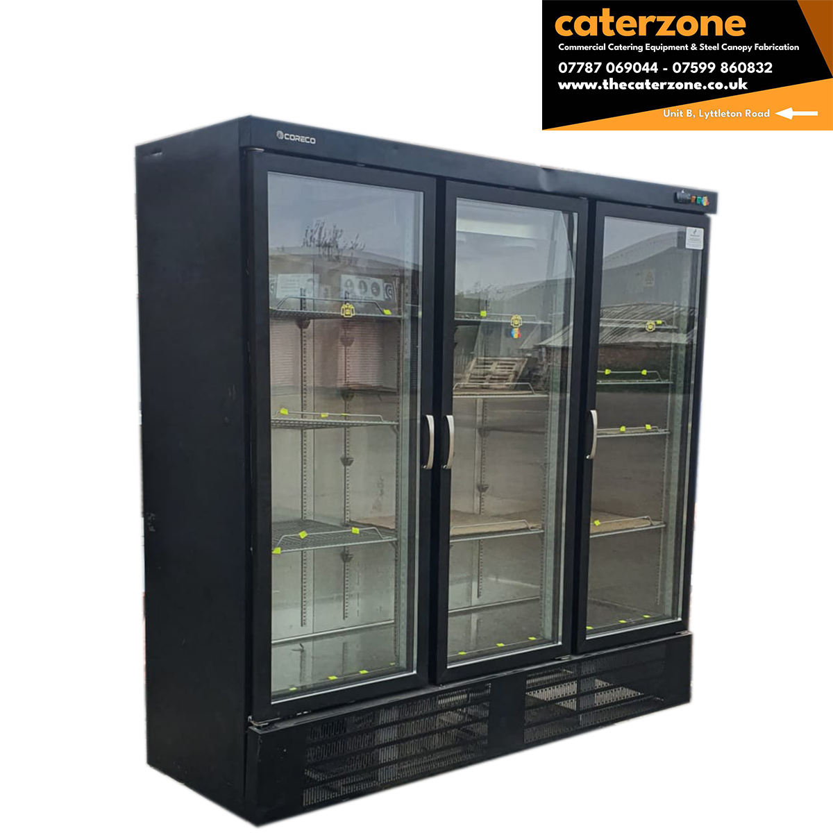 Glass 3 Door Bottle Fridge 205x68x202cm - Refurbished