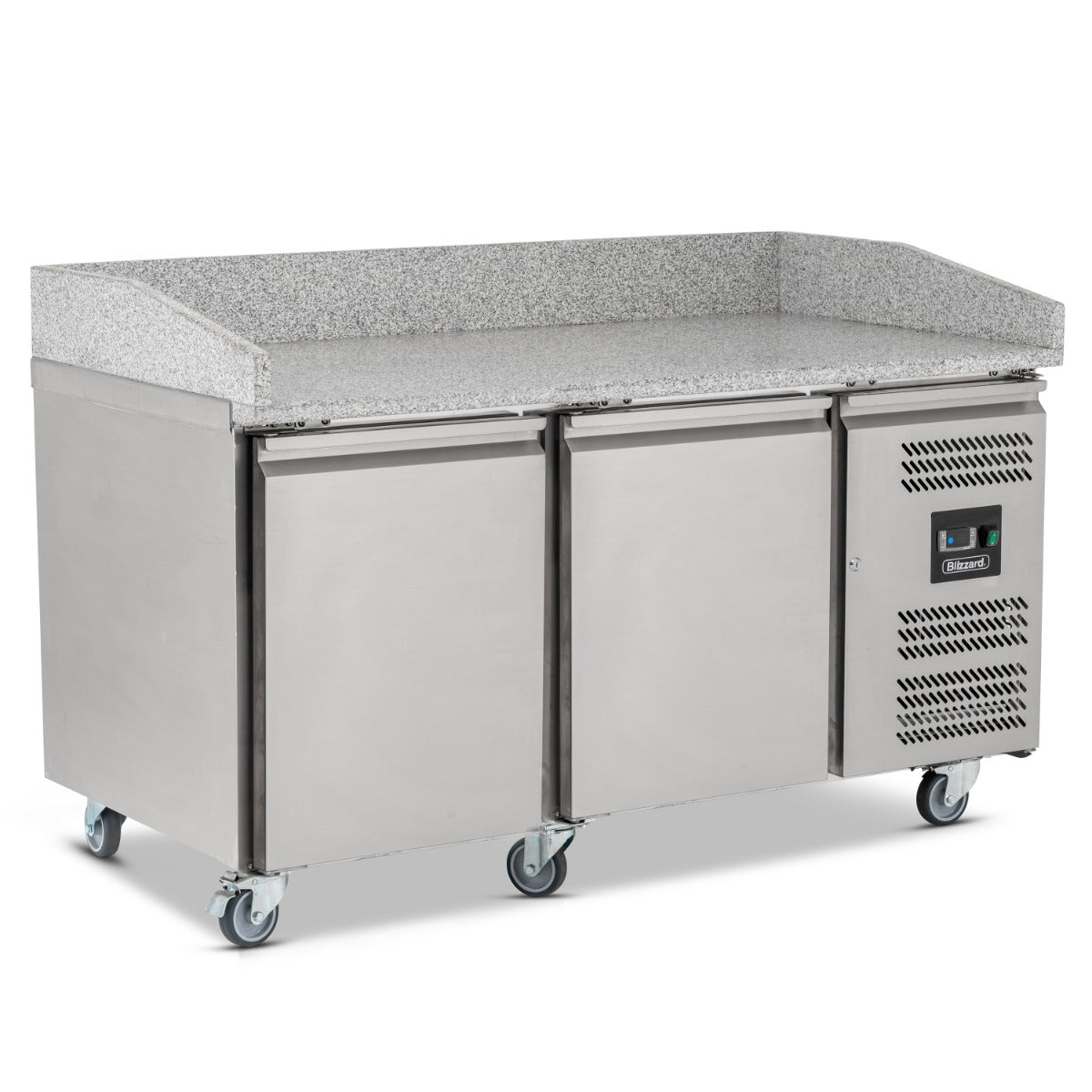 Double Hinged Door Pizza Prep Counter With Granite Worktop