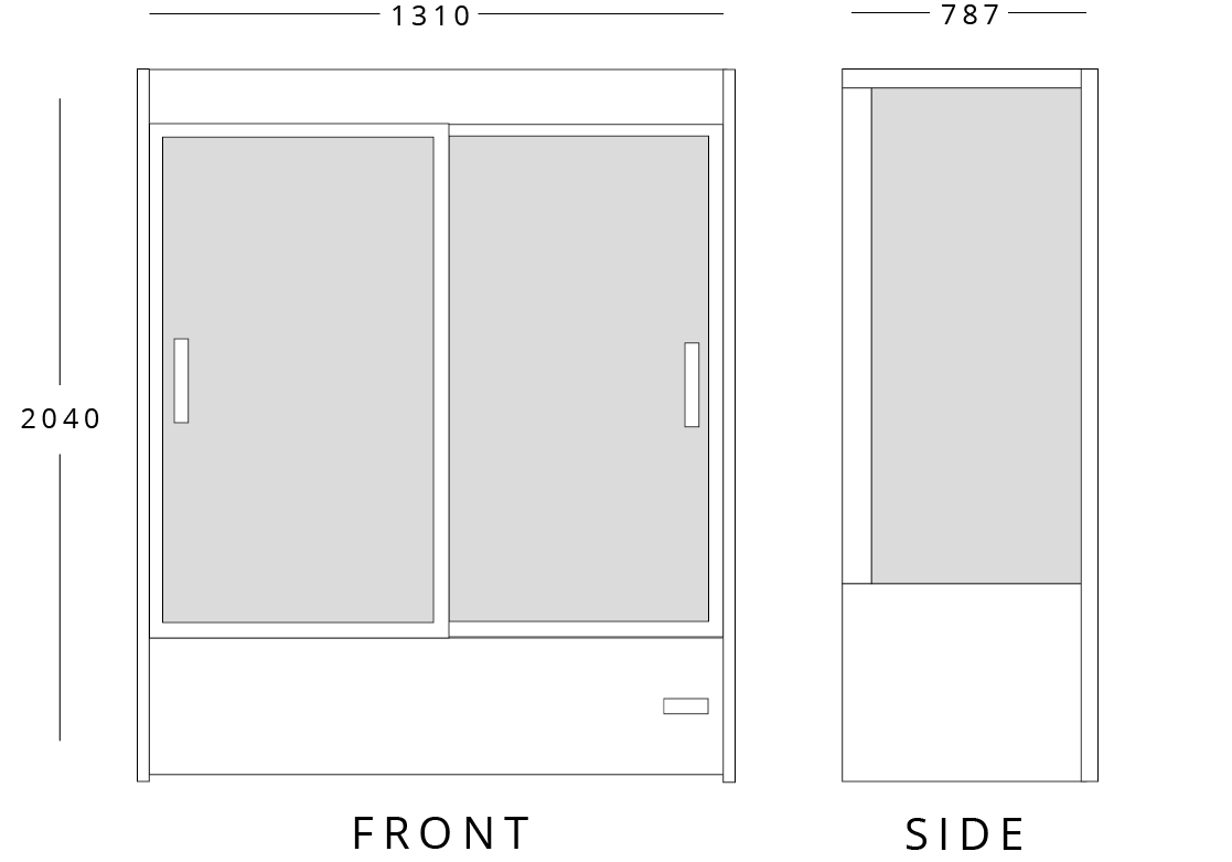 1.3m Sliding Glass Door Multi Deck Display