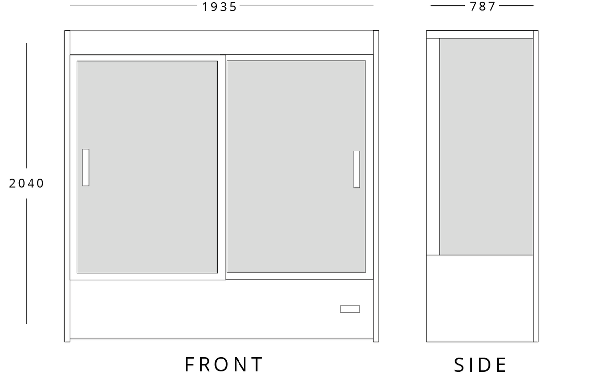 2m Sliding Glass Door Multi Deck Display