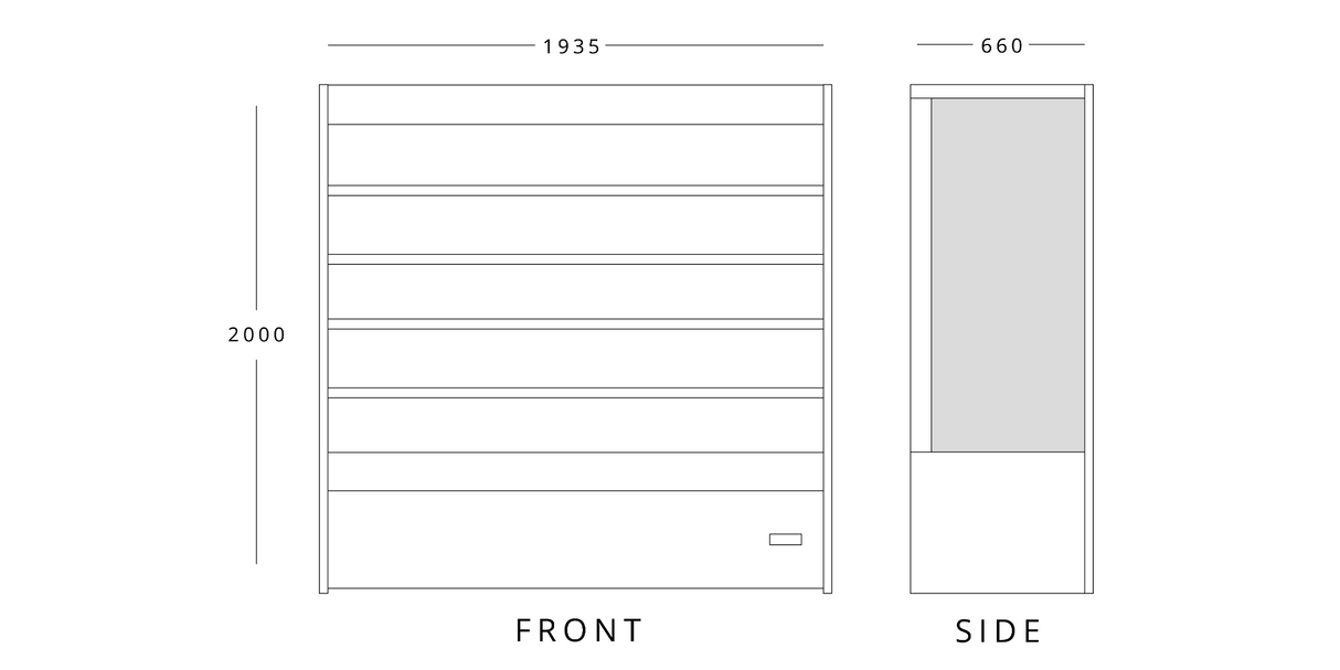 2m Open Front Multideck Display