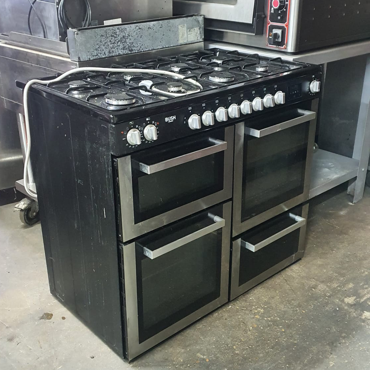 Bush 100cm 8 Burner Dual Fuel Range Cooker Stainless Steel Used