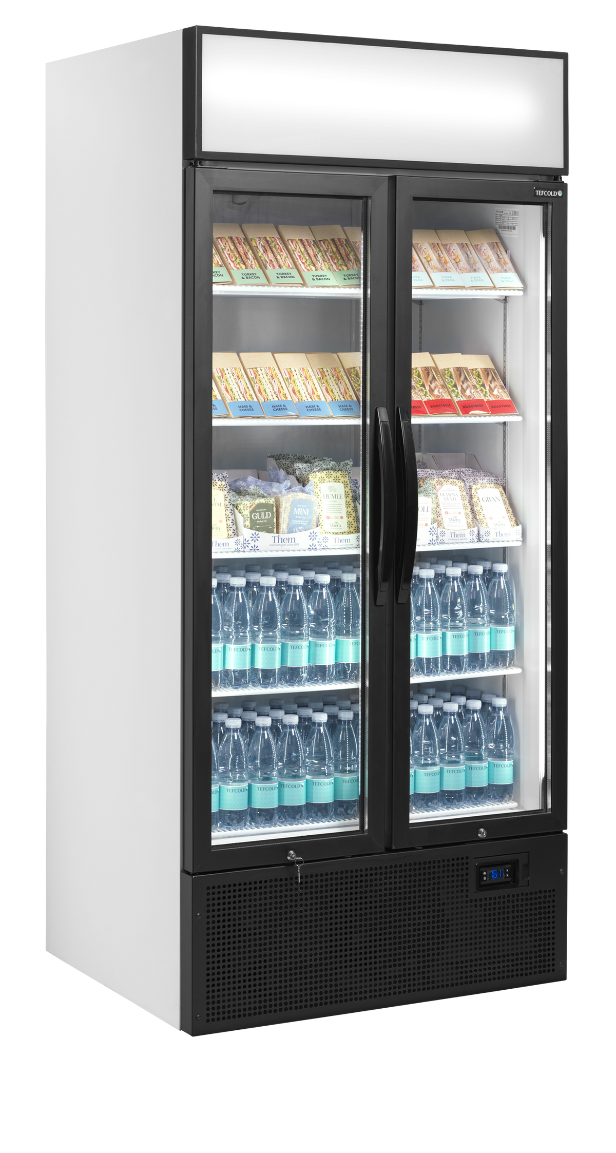 Tefcold Glass Door Merchandiser 535L, 2-Door Glass, +2 to +10°C – FSC891H