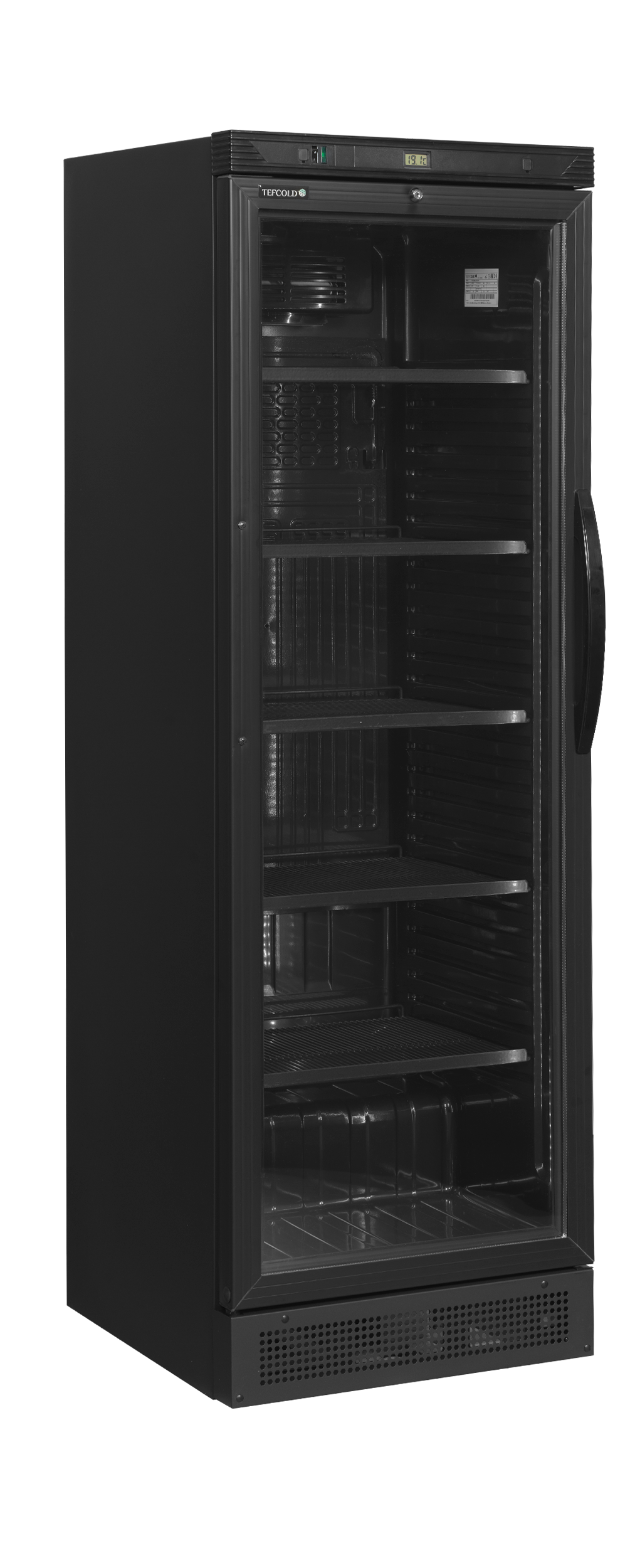 Tefcold Glass Door Merchandiser 219L, Glass Door, +2 to +12°C – CEV425 BLACK L/H