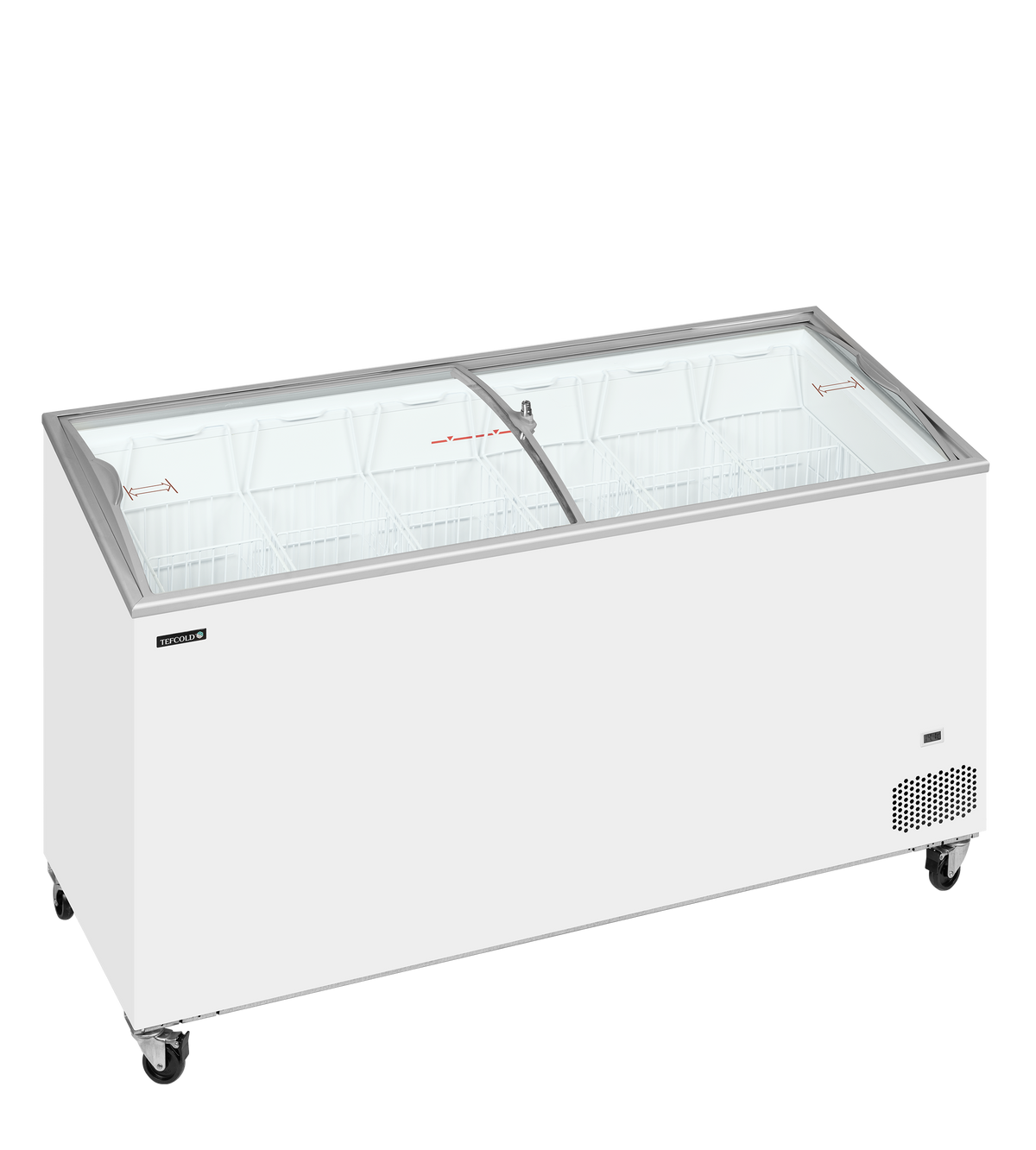 Tefcold Sliding Curved Glass Lid Chest Freezer 398L, -24 to -14°C – IC501SCEB