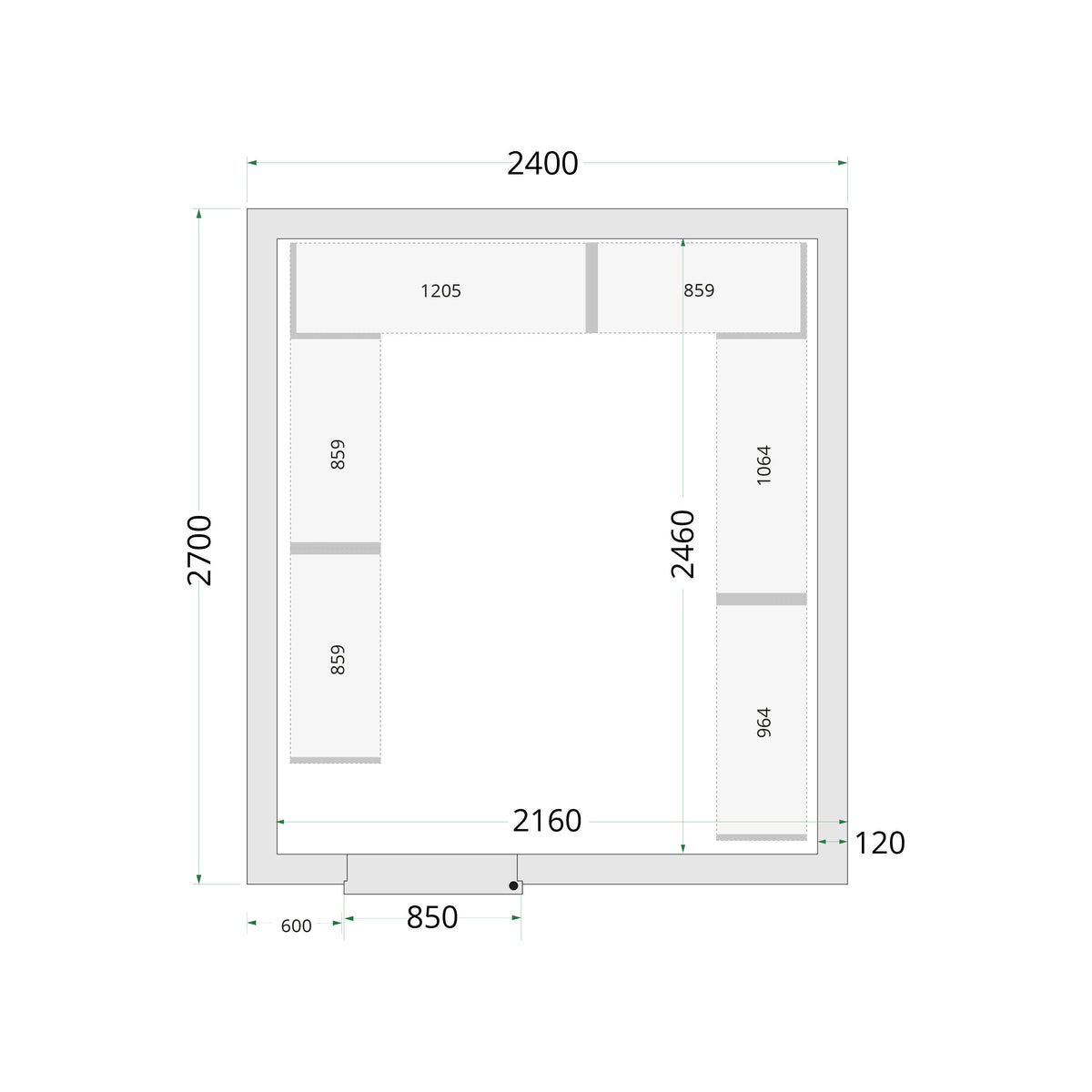 Coldroom Panels 120 mm - Cold Room 240x270x220 WD