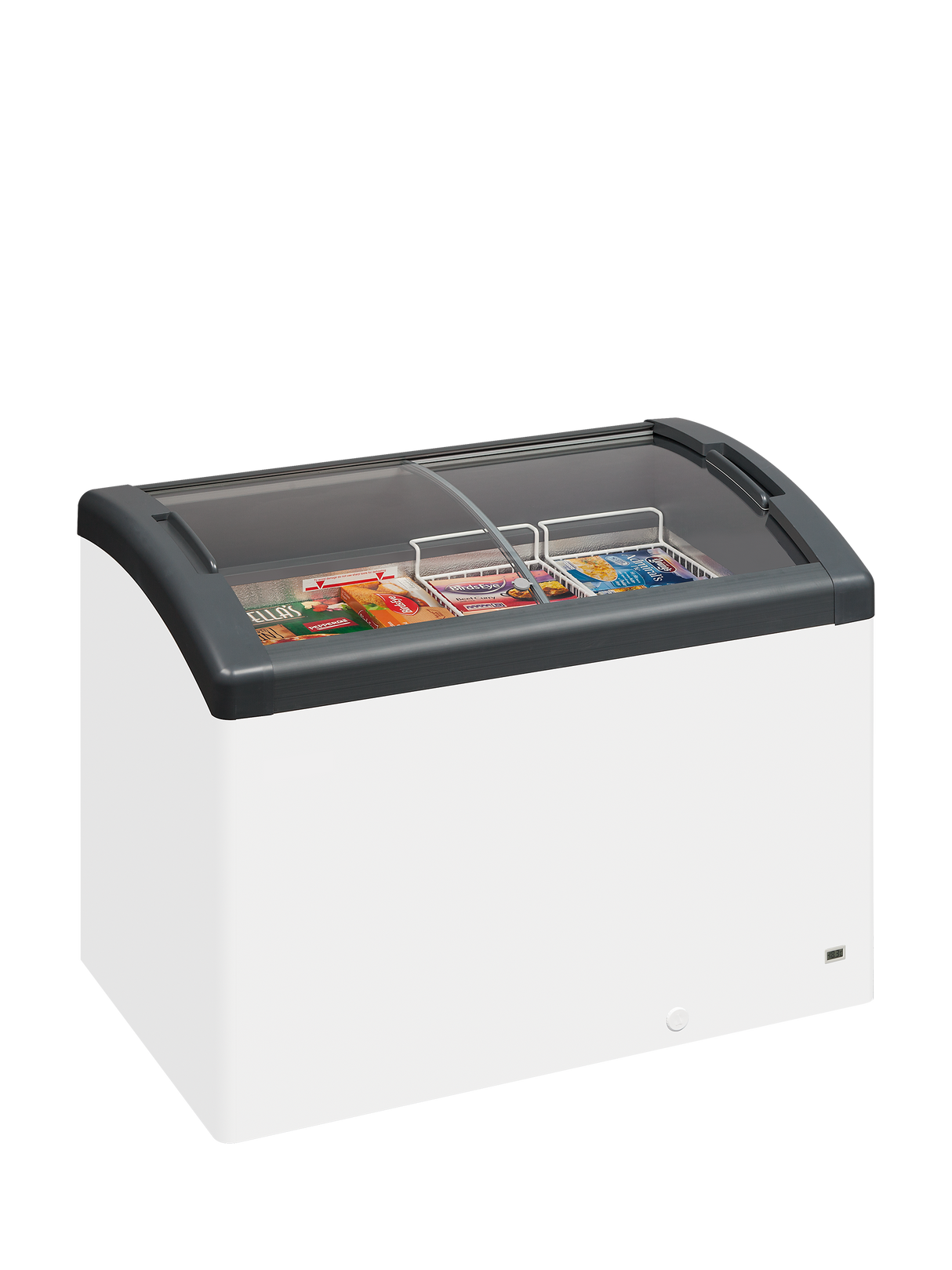 Elcold - Sliding Curved Glass Lid Chest Freezer - FOCUS 106 GREY