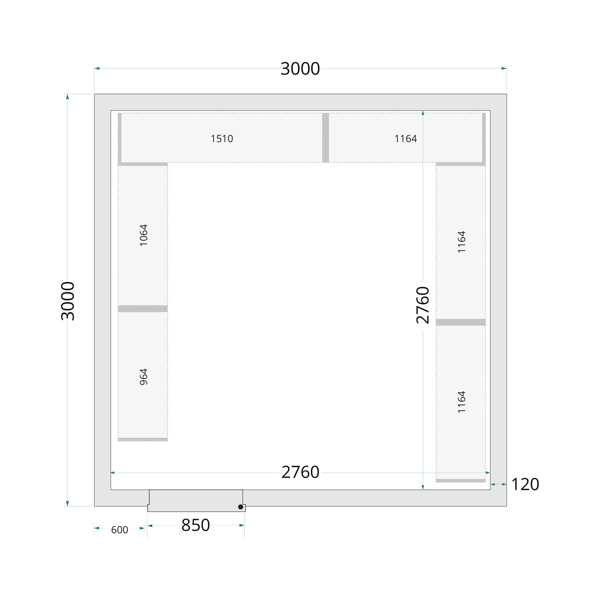 Coldroom Panels 120 mm - Cold Room 300x300x220 WD