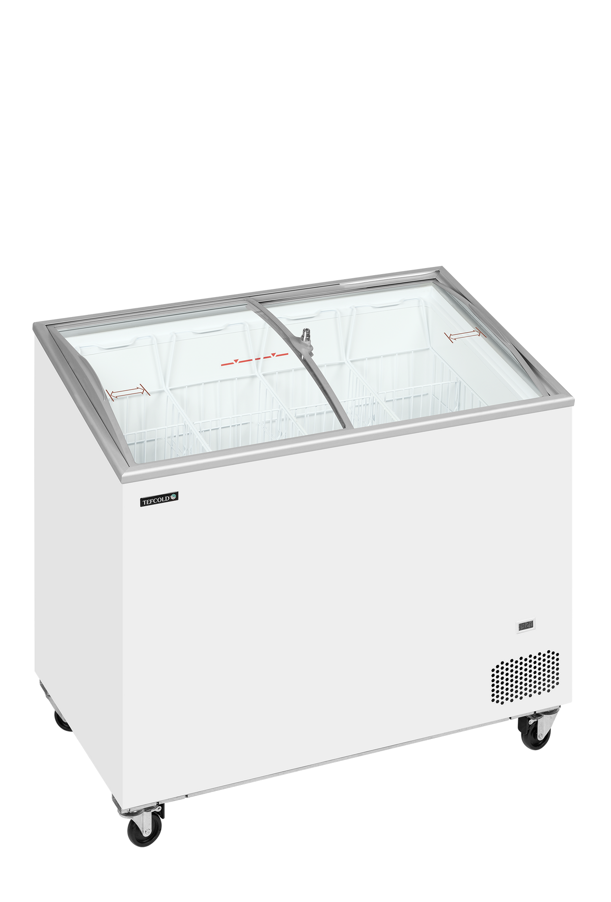 Sliding Curved Glass Lid Chest Freezer - IC301SCEB
