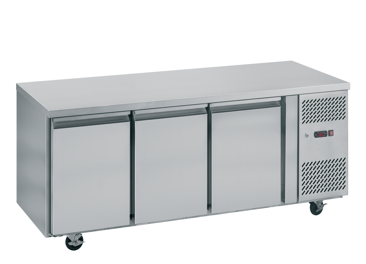Tefcold Gastronorm Counter Freezer 334L, 3-Door Solid, -22 to -17°C – PH30F