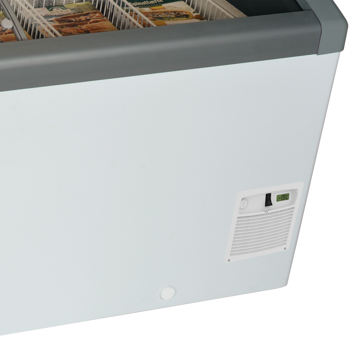 Sliding Curved Glass Lid Chest Freezer - FOCUS 73