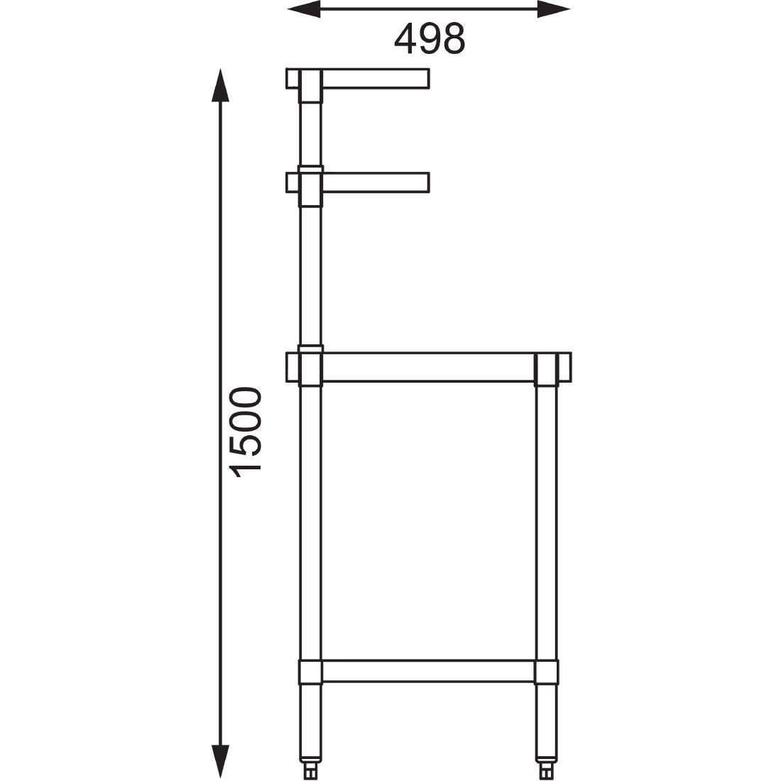 Vogue Stainless Steel Prep Station 1800x600mm