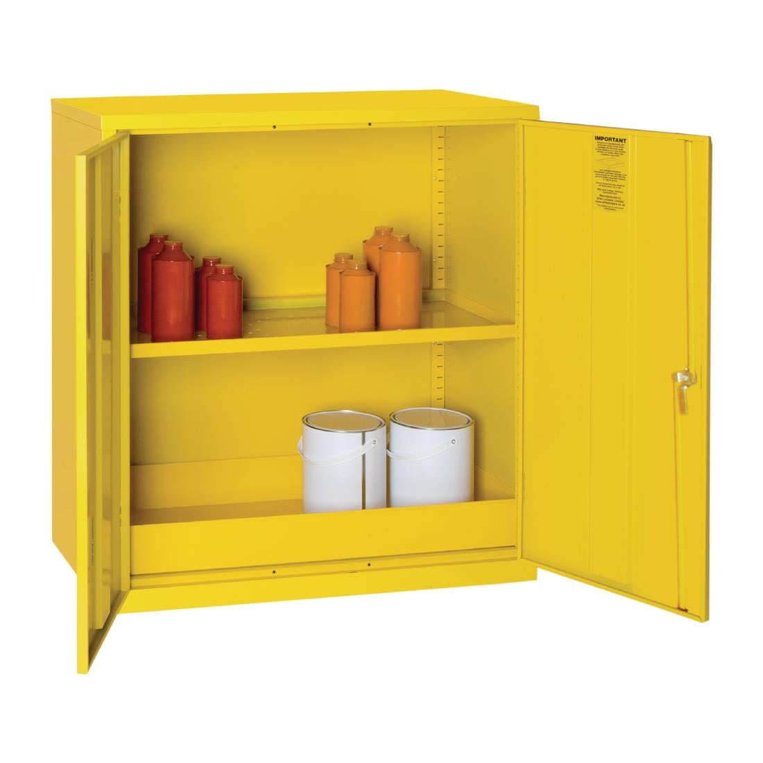 Hazardous Substance Cabinet Double Door Yellow 30Ltr