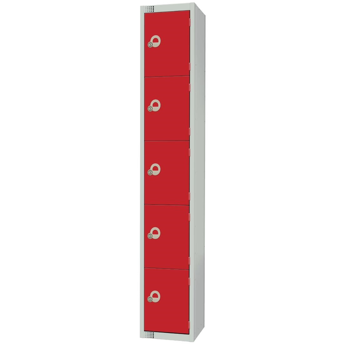 Elite Five Door Coin Return Locker Red