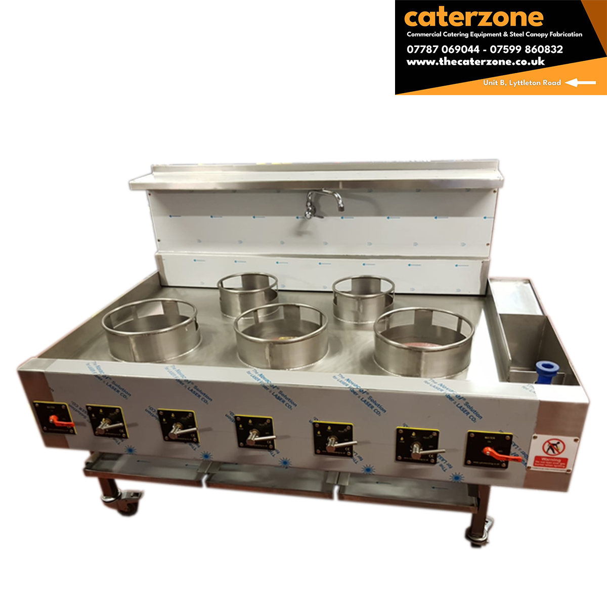 5 Burner 2 Line Chinese WOK Cooker Gas - Brand New