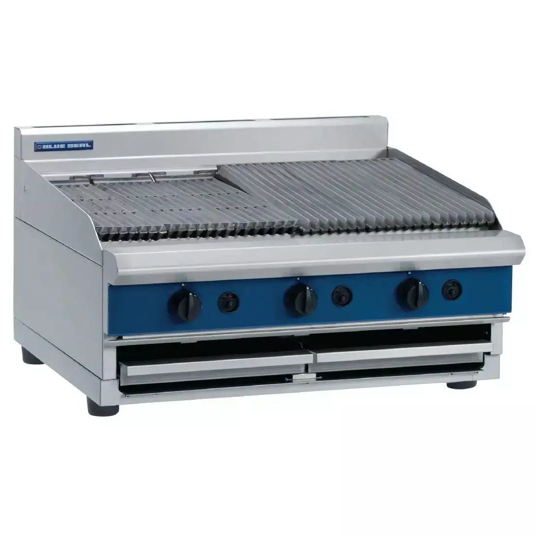 Blue Seal Evolution G596-B Gas Ribbed Chargrill Bench Model
