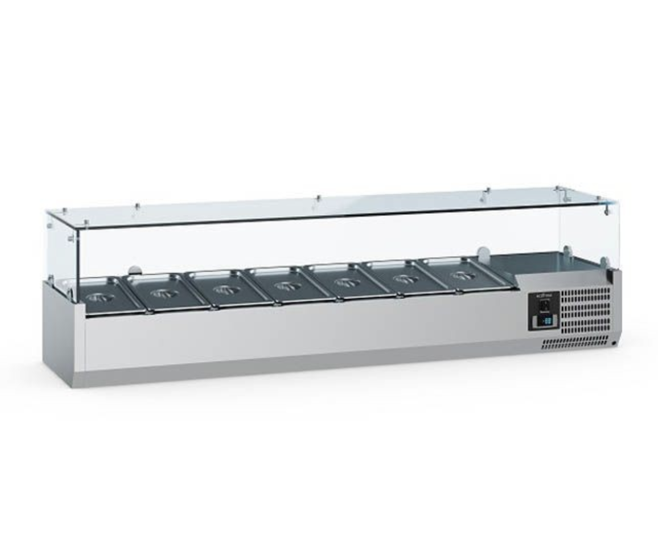 Elevate Your Culinary Experience with the Combisteel Refrigerated Topping Station – Glass Surround Design, 1/4GN x 8 Compartments - Model 7950.5121