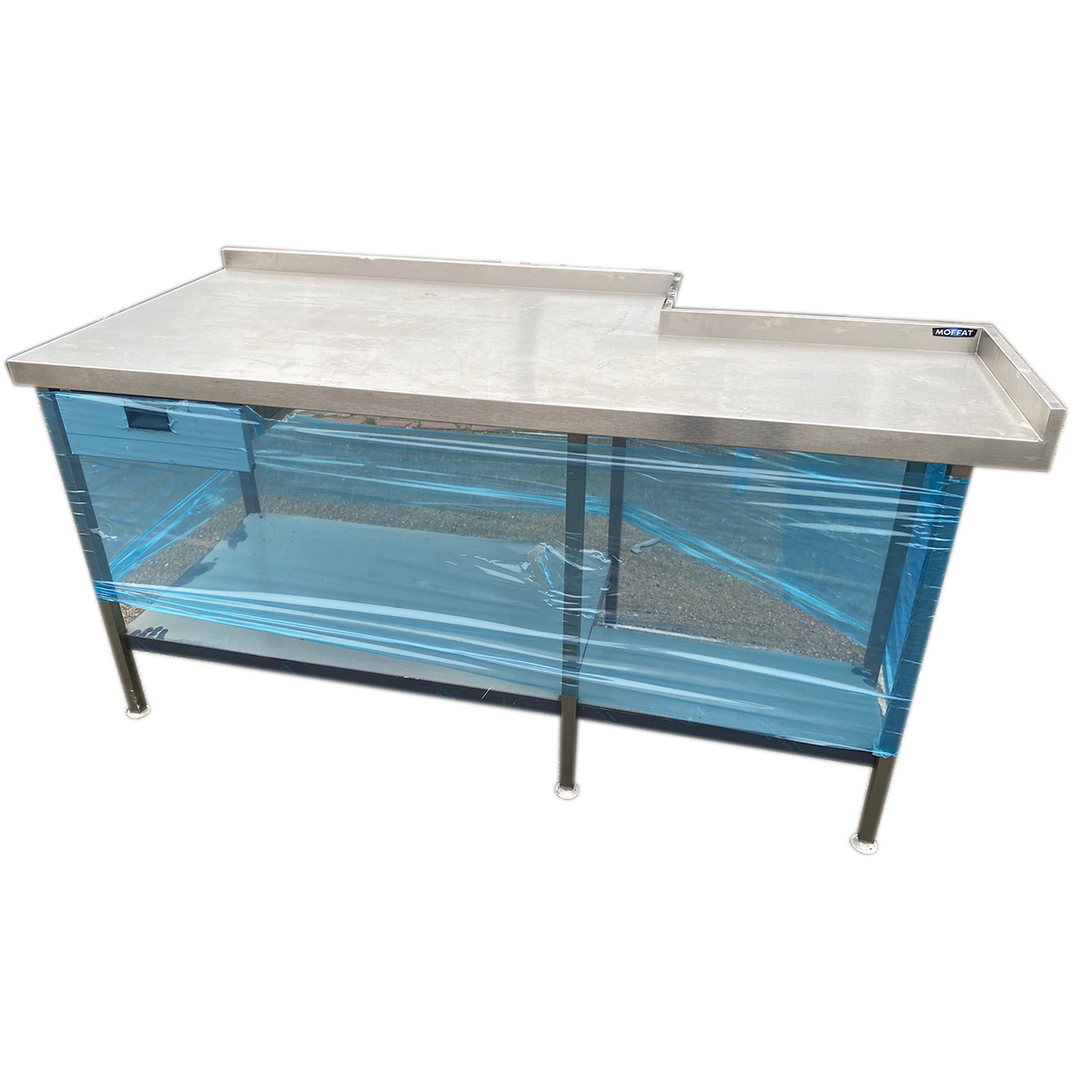 L Shape Table with Shelf and drawer 180x80x94cm