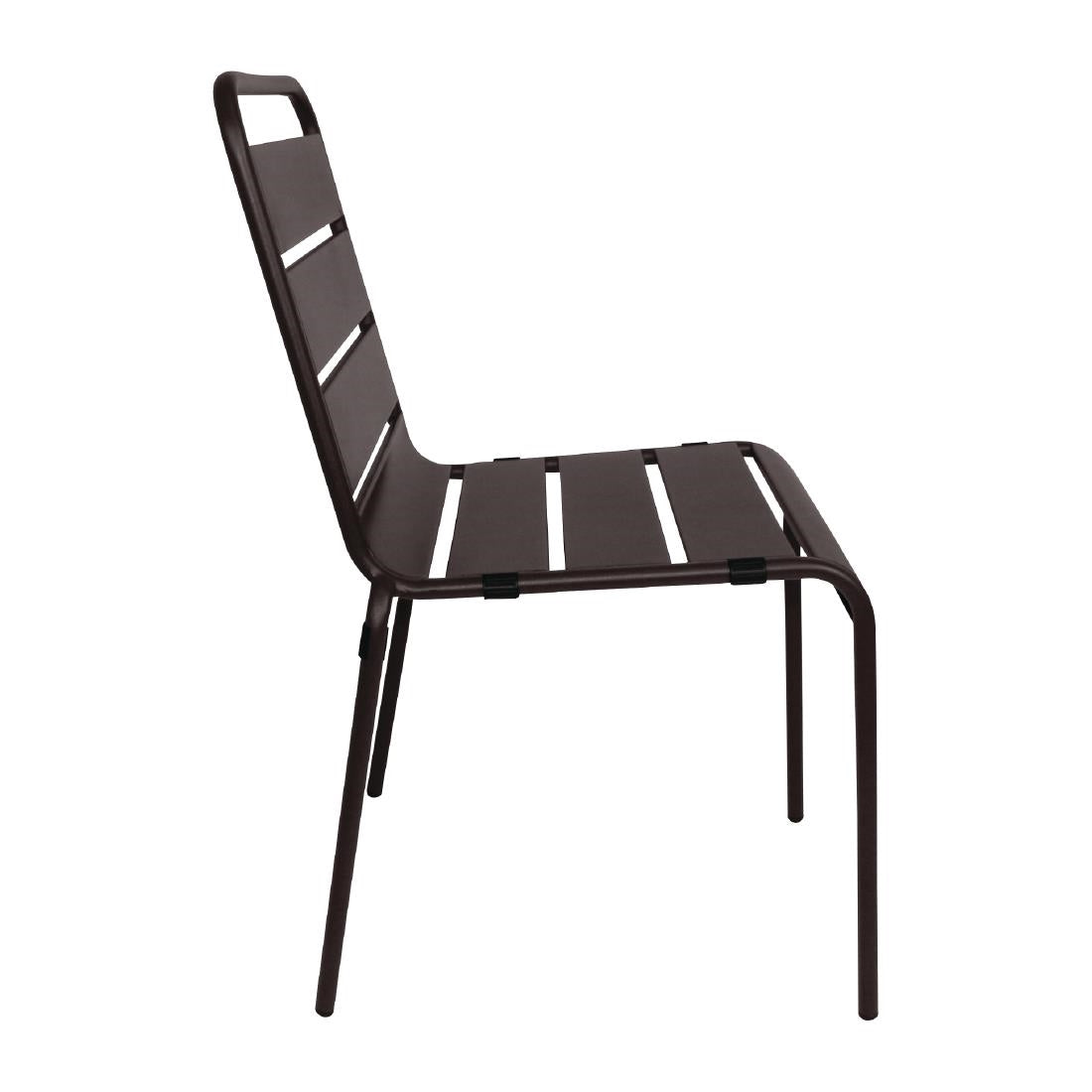 Bolero Amalfi Slatted Steel Side Chairs Black (4 Pack)