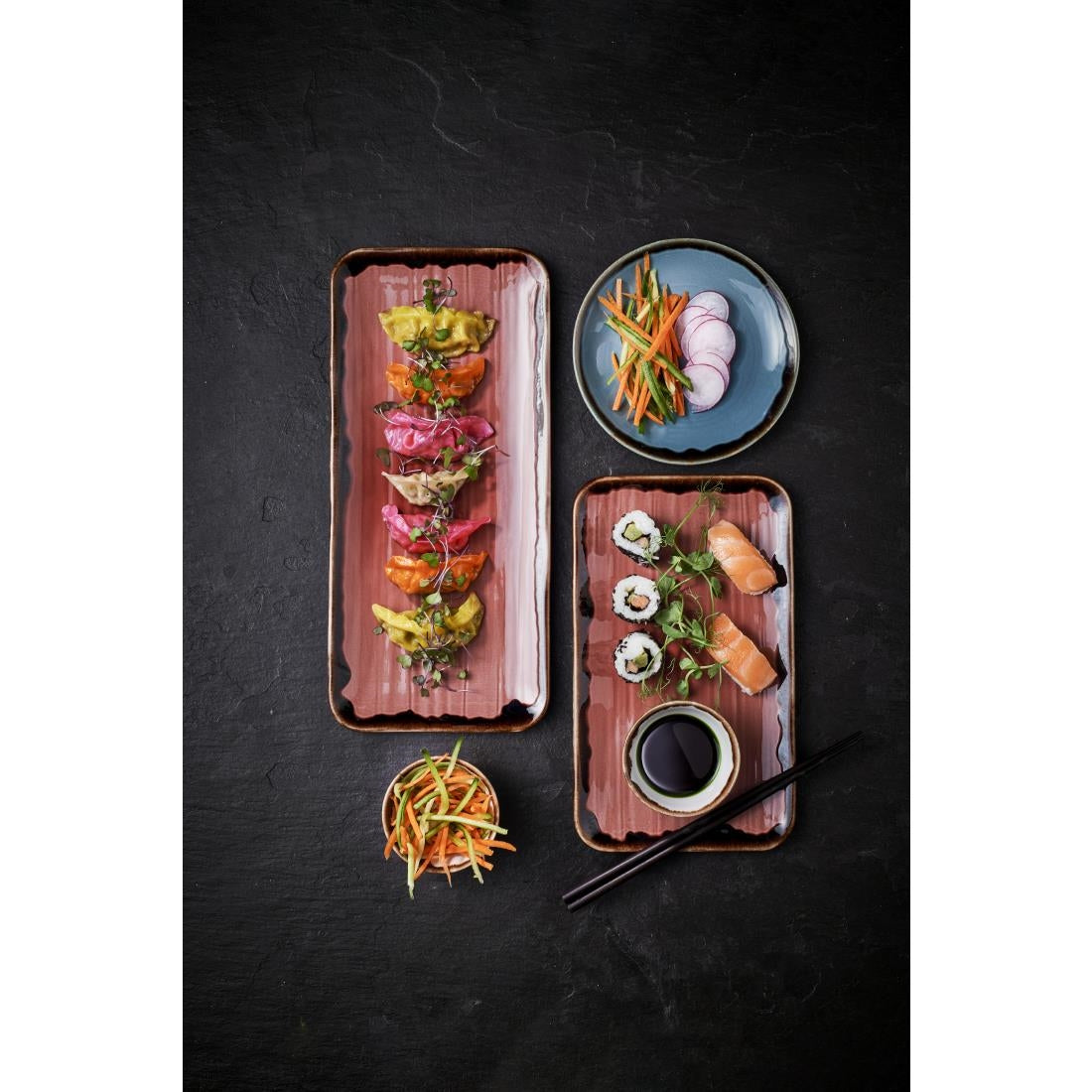 Dudson Harvest Plum Organic Rectangular Plates 270x160mm (12 Pack)