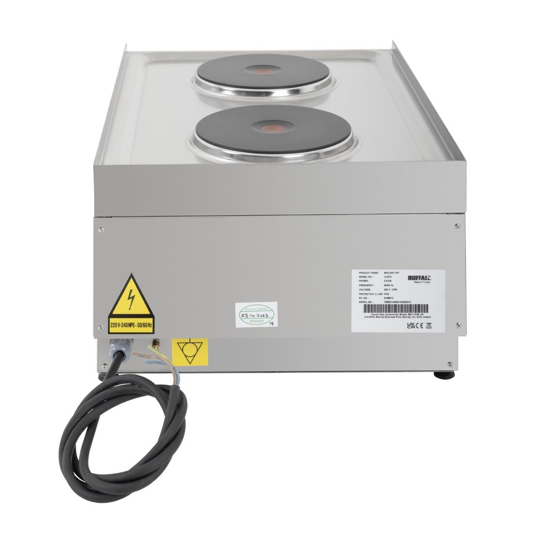 Buffalo 600 Series 2 Ring Electric Hob