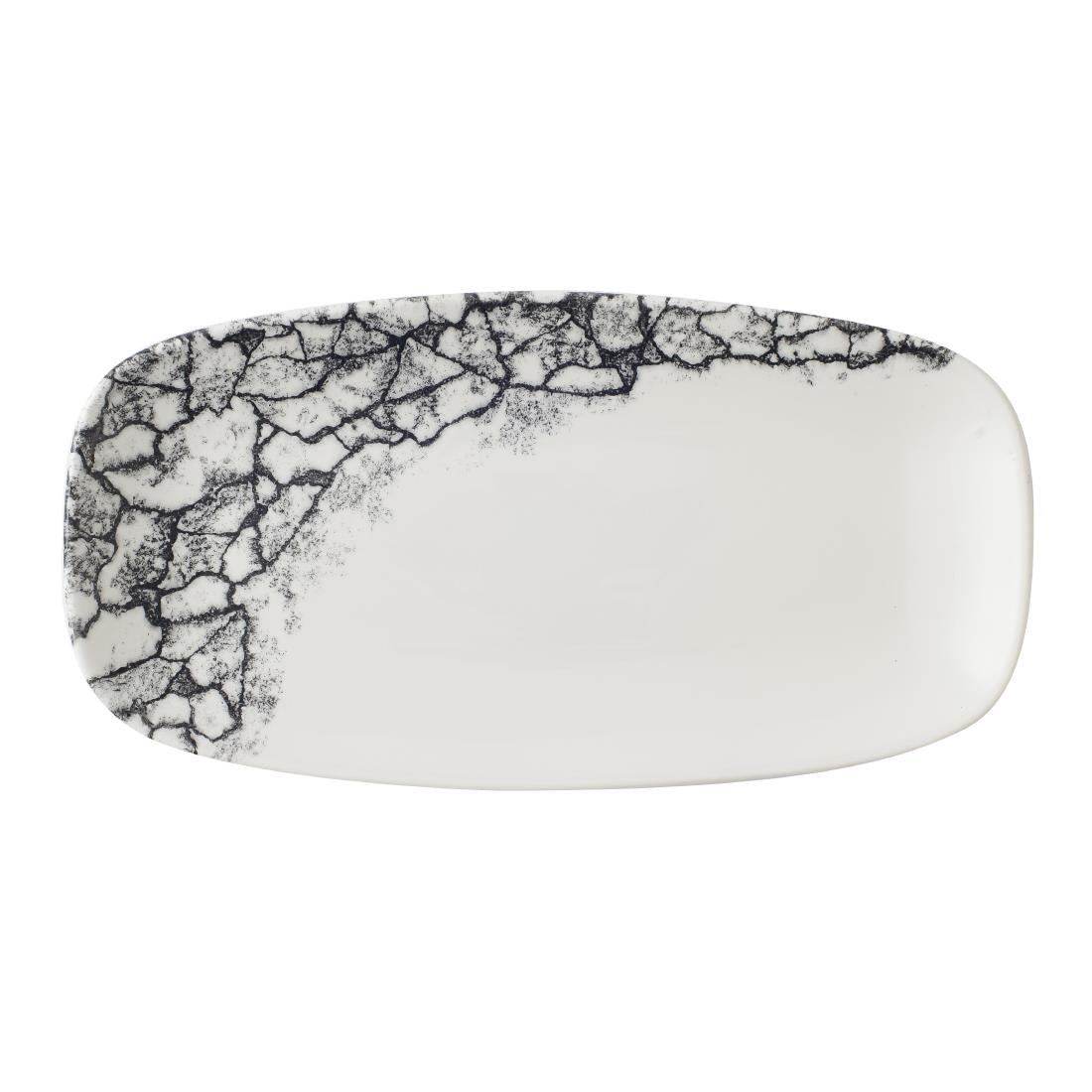 Churchill Kintsugi Accents Chefs Oblong Plates Quartz Black 298x153mm (12 Pack)