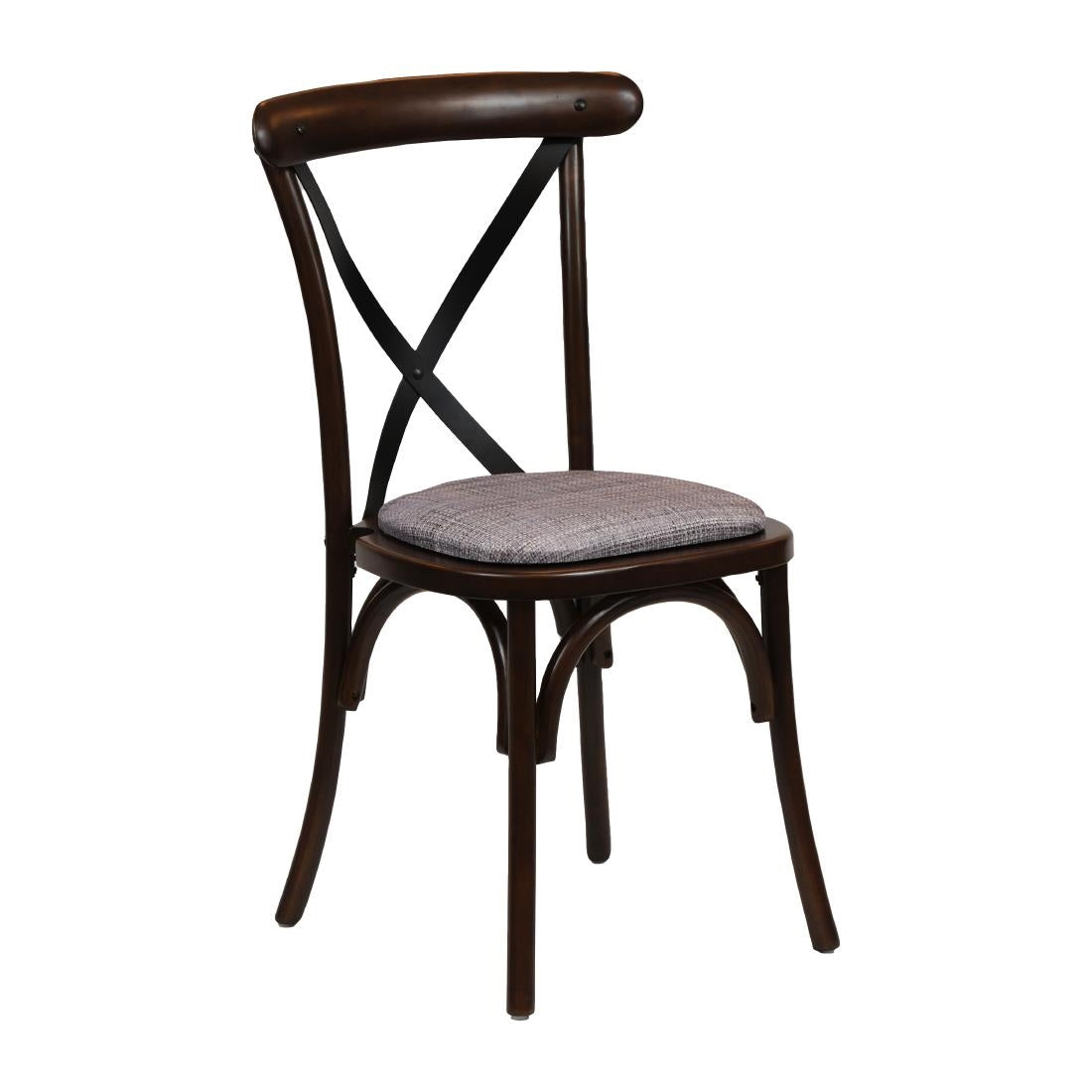 Bristol Dining Chairs Dark Walnut with Saddle Ash Seats (2 Pack)