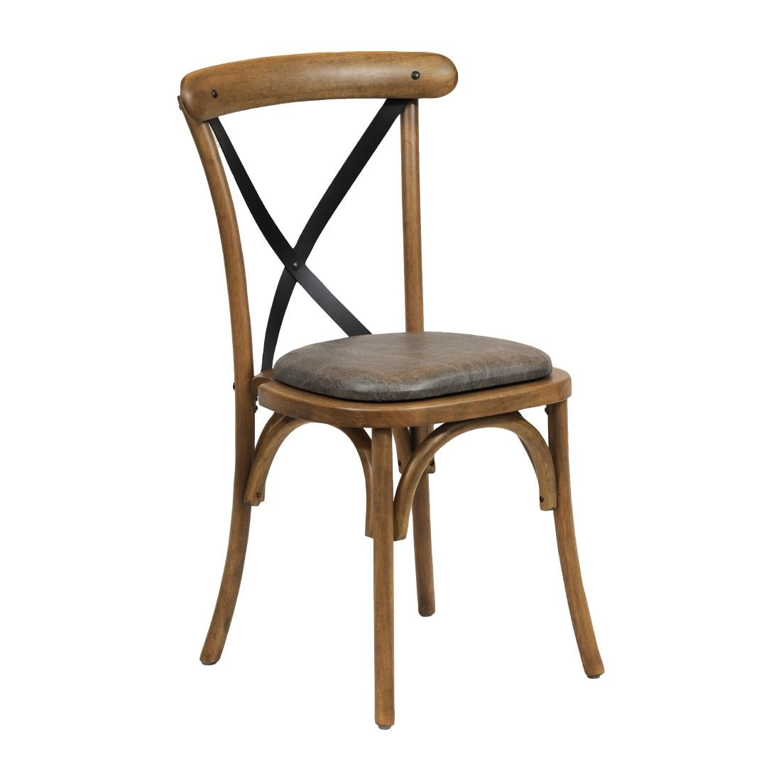 Bristol Dining Chairs Weathered Oak with Saddle Ash Seats (2 Pack)