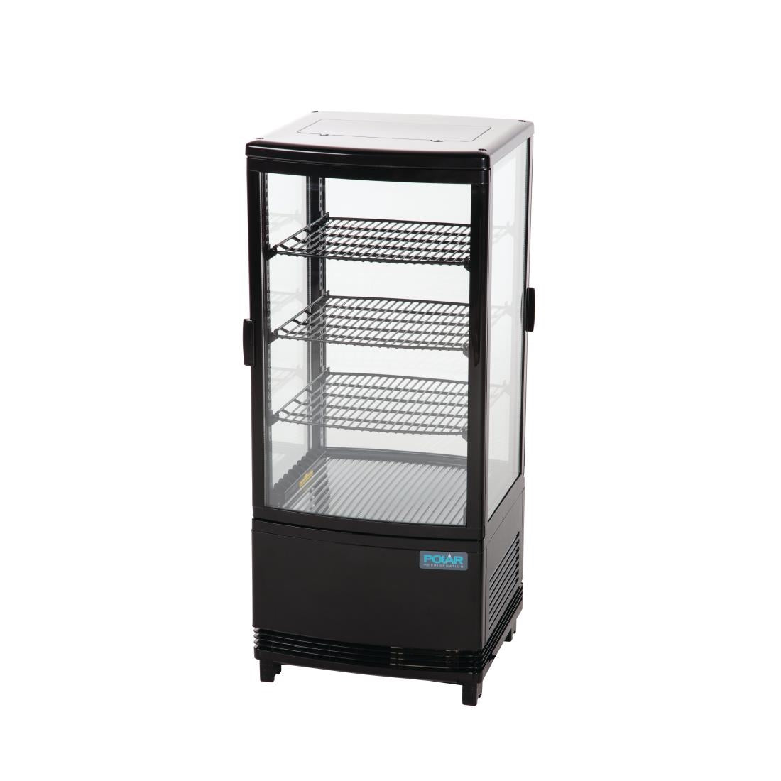 Polar C-Series Energy Efficient Curved Door Display Fridge Black 86Ltr
