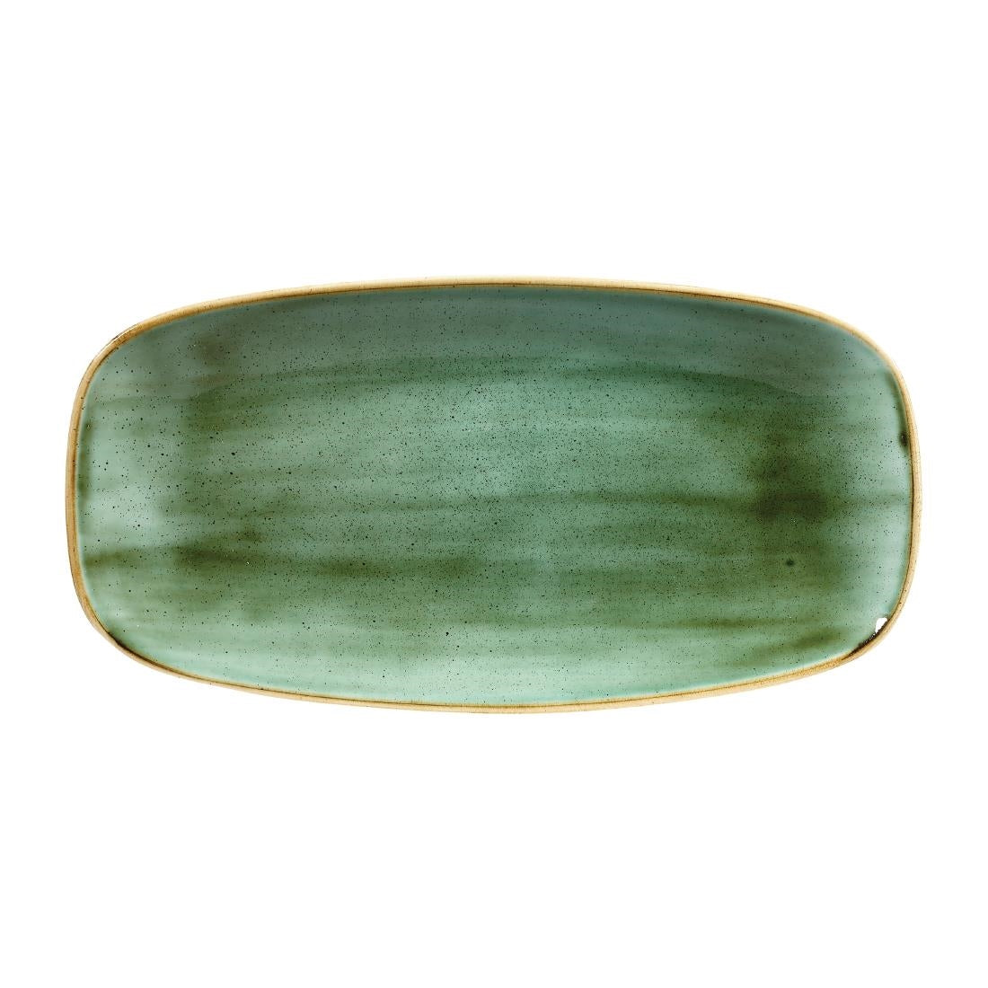 Churchill Stonecast Rectangular Plates Samphire Green 153 x 298mm (12 Pack)