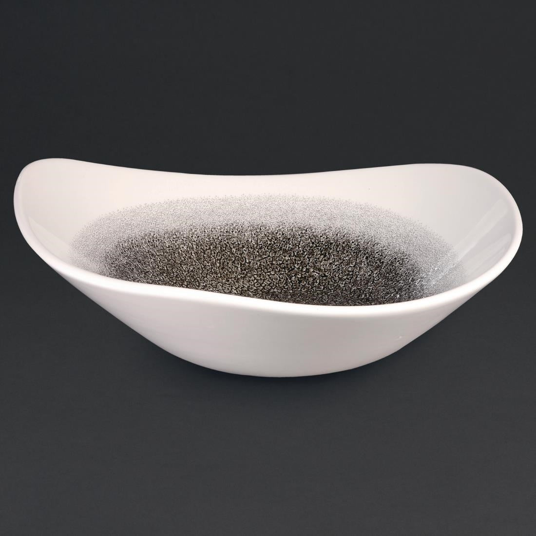 Churchill Studio Prints Raku Trace Triangular Bowls Quartz Black 235mm (12 Pack)