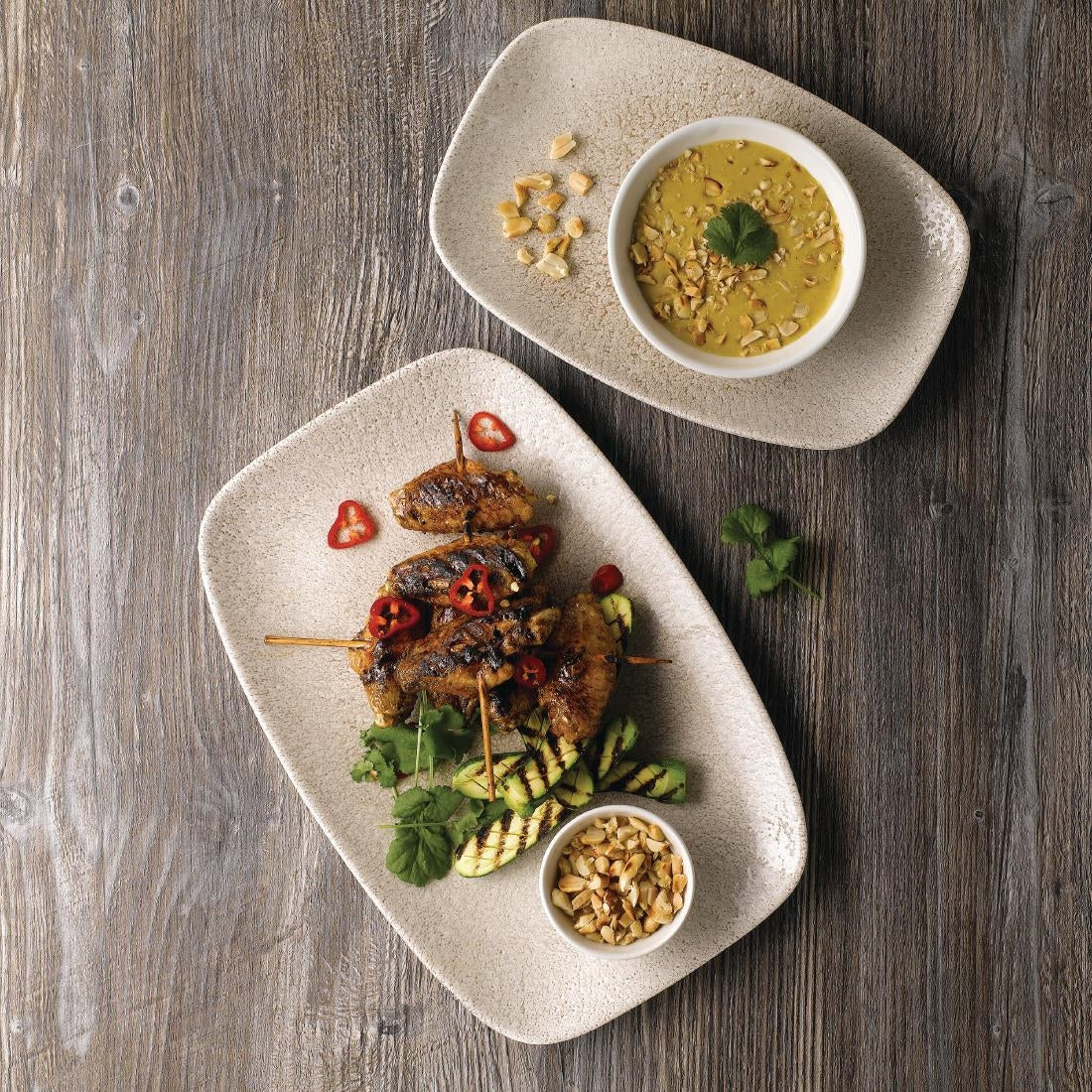 Churchill Raku Oblong Chef Plates Agate Grey 157 x 237mm (12 Pack)