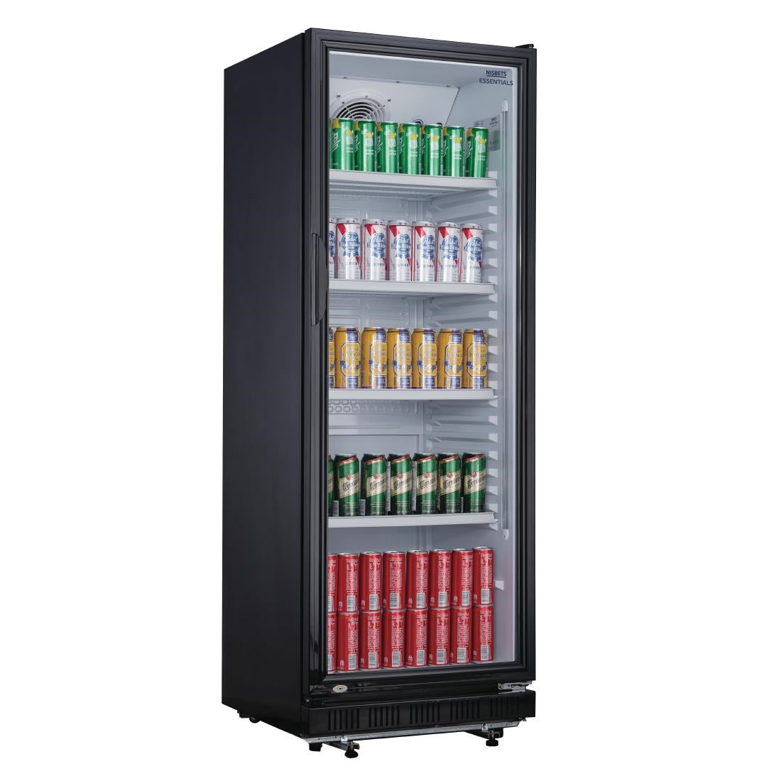 Nisbets Essentials Upright Display Cooler Black - 346Ltr