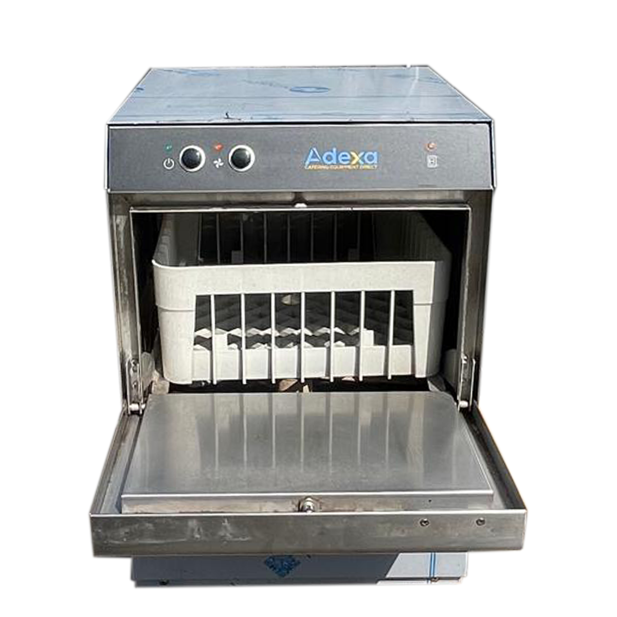 Refurbished Commercial Glasswasher – 350mm Basket | 30 Baskets/Hour | Rinse Aid, Detergent Dispenser & Drain Pump | 13A Plug