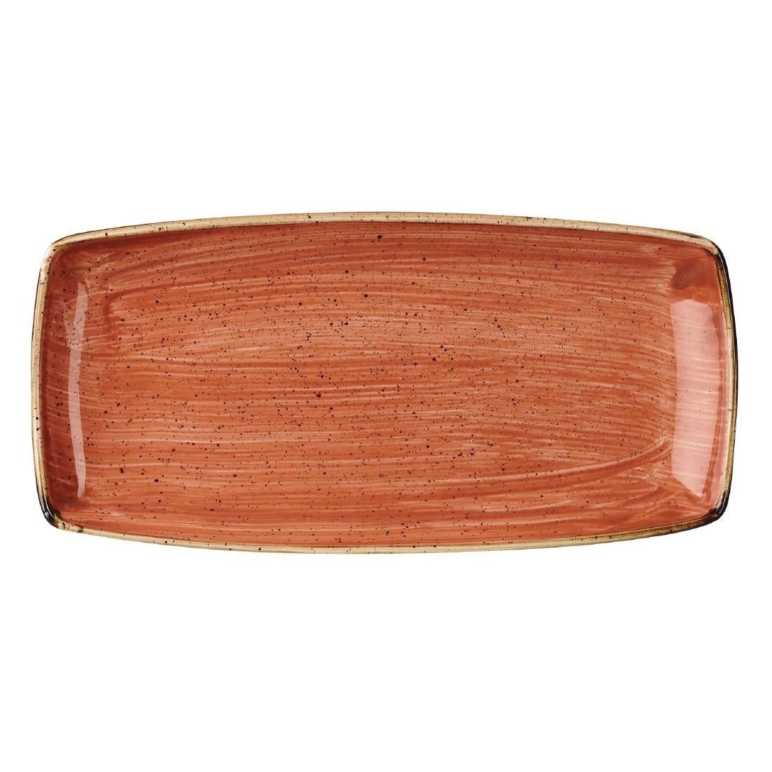 Churchill Stonecast Rectangular Plates Spiced Orange 295 x 150mm (12 Pack)