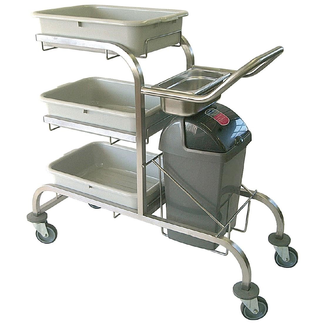 Craven 3-Tier Stainless Steel Bussing Trolley