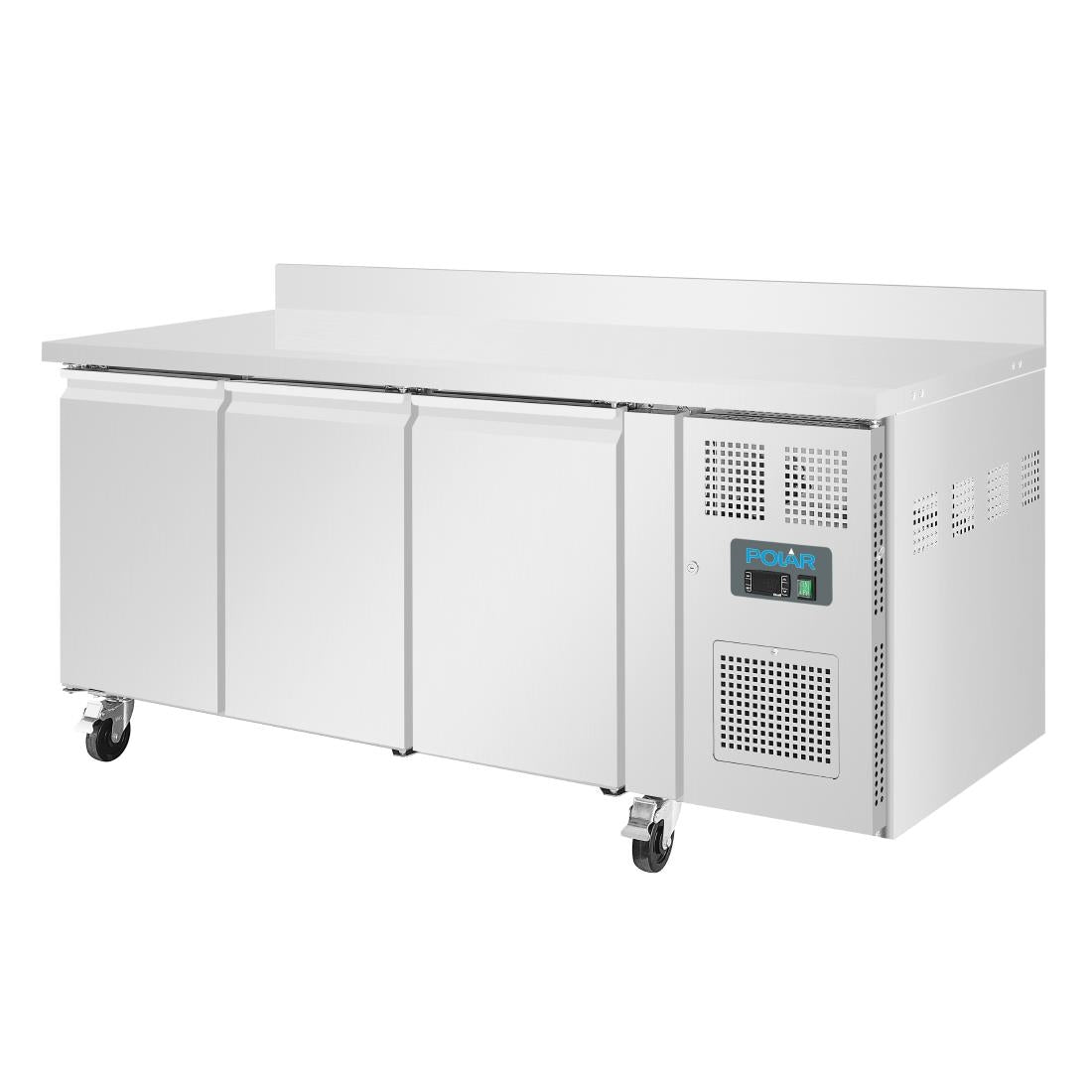 Polar U-Series Triple Door Counter Freezer with Upstand 417Ltr