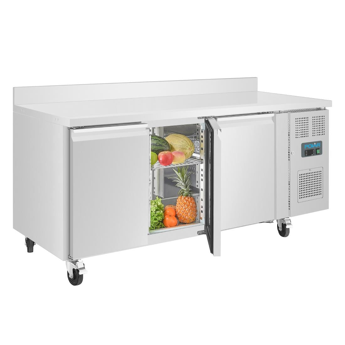 Polar U-Series Triple Door Counter Freezer with Upstand 417Ltr