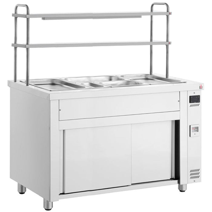 1400mm Wet Well Bain Marie With Heated Cupboard & Double Gantry