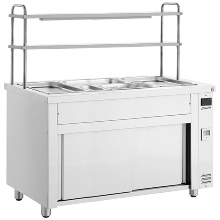 1800mm Wet Well Bain Marie With Heated Cupboard & Double Gantry