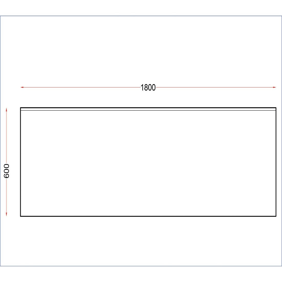 Vogue Stainless Steel Wall Table with Upstand 1800x600mm