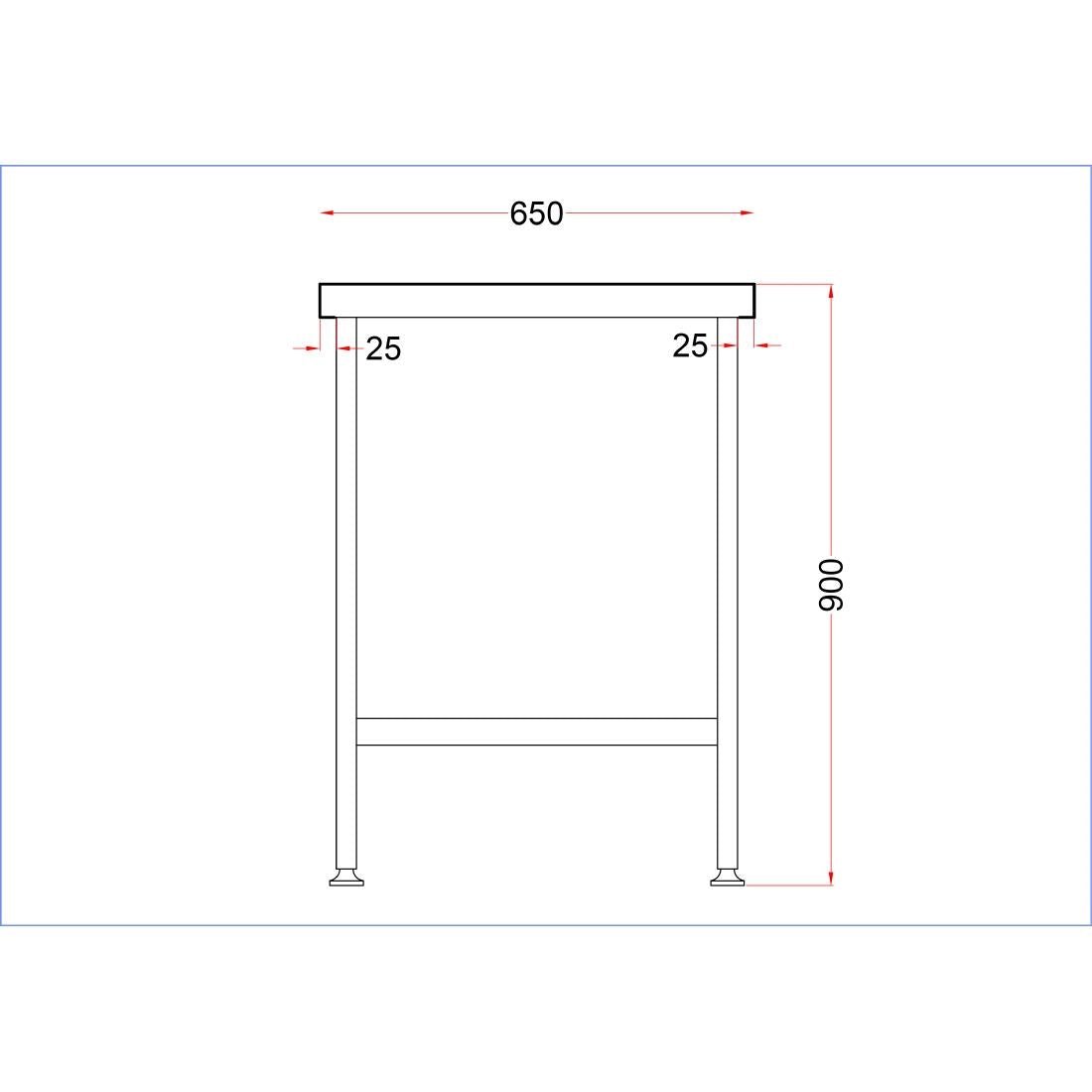 Vogue Stainless Steel Centre Table 1200x650mm