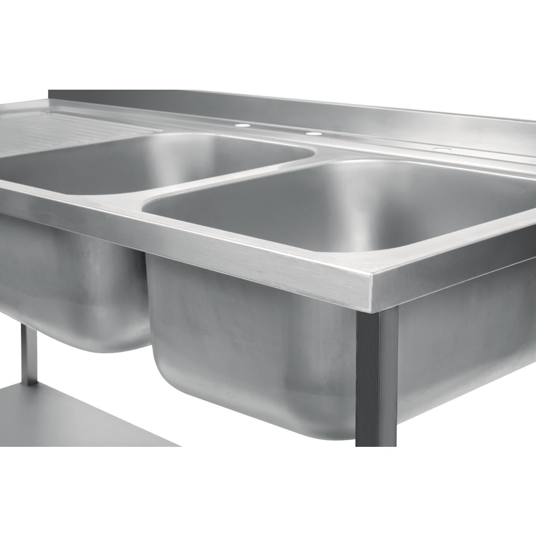 Vogue Fully Assembled Stainless Steel Sink Left Hand Drainer 1800mm