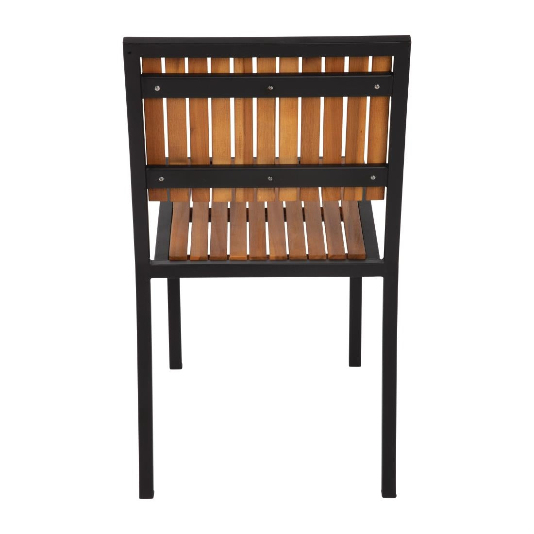 Bolero Steel & Acacia Side Chairs (4 Pack)