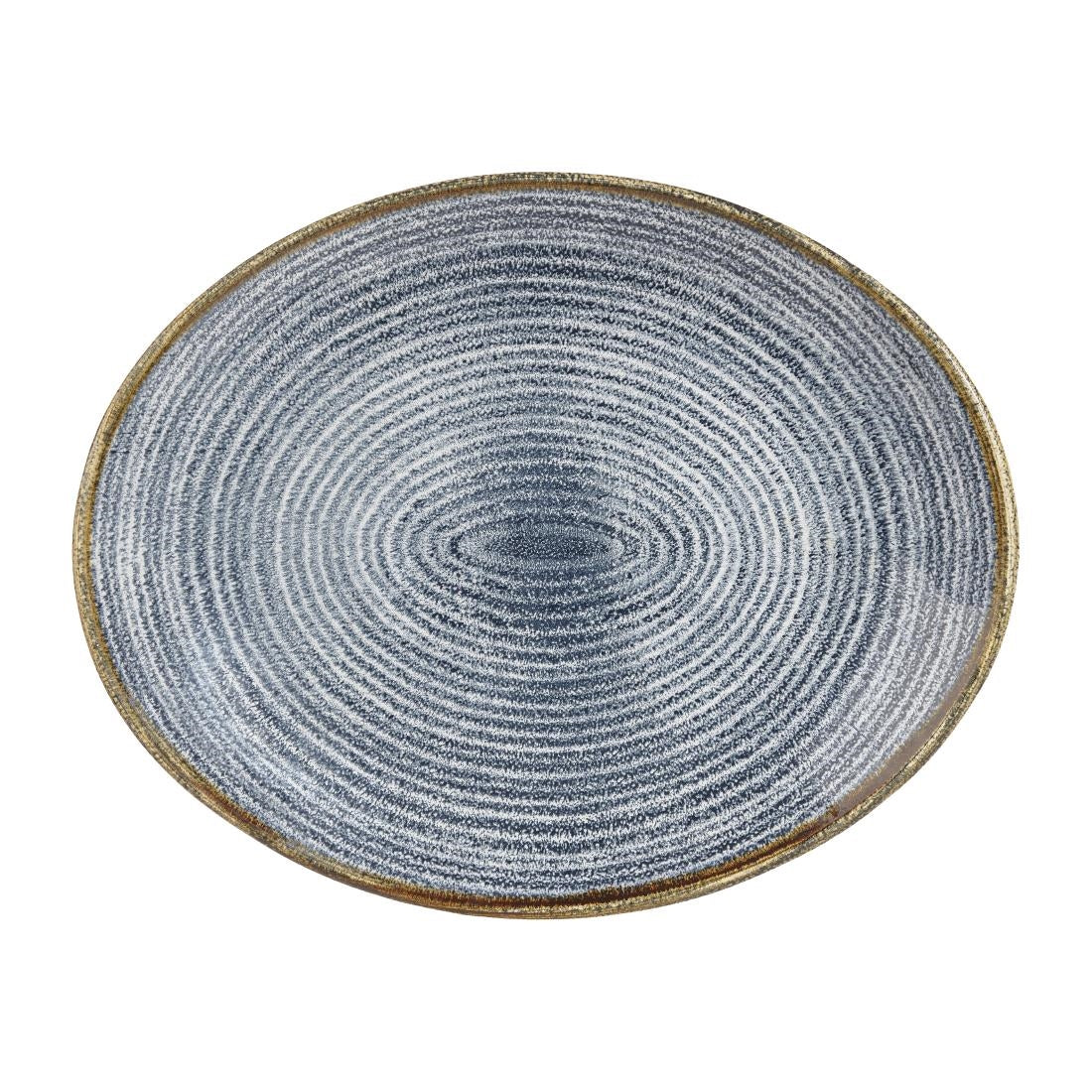 Churchill Studio Prints Homespun Oval Coupe Plates Slate Blue 270mm (12 Pack)