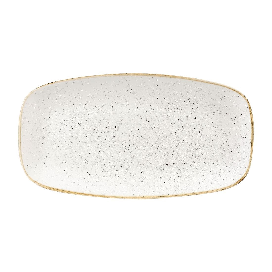 Churchill Stonecast Rectangular Plates Barley White 127 x 269mm (12 Pack)